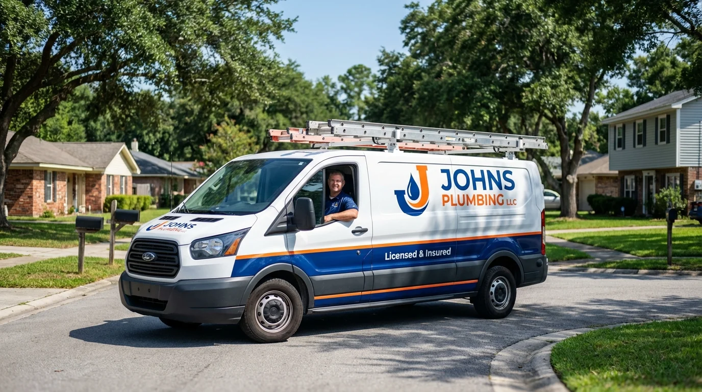 Johns Plumbing LLC service van in Idyllwild, CA
