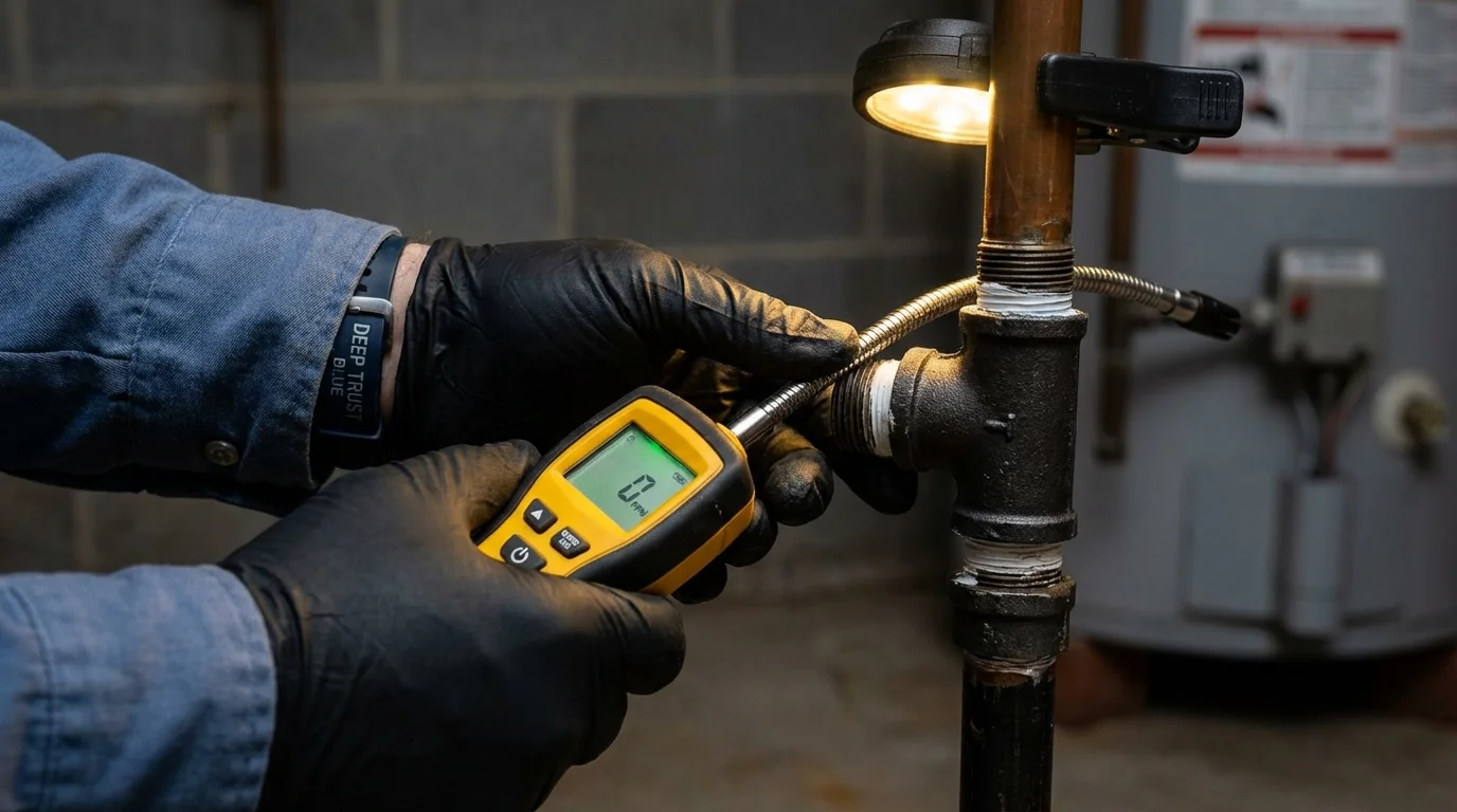 Gas leak detection with electronic sniffer by Johns Plumbing LLC in Idyllwild