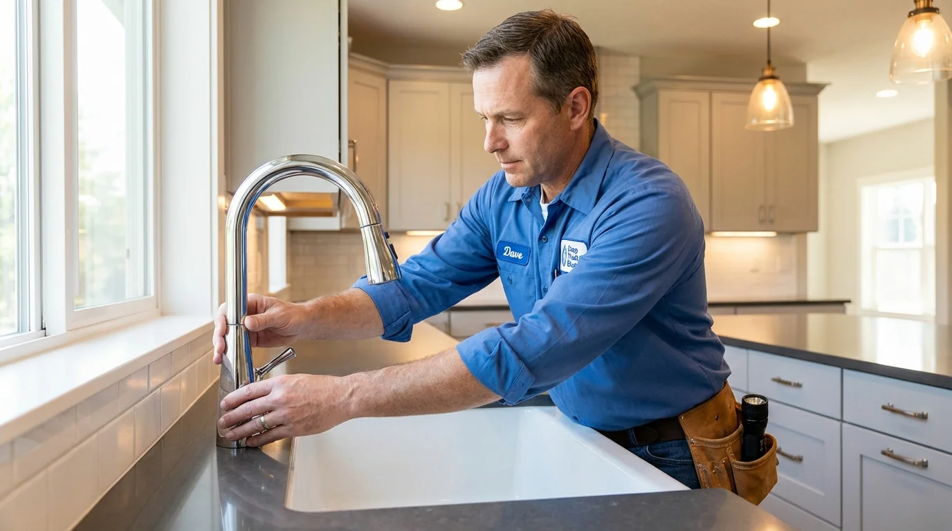 Kitchen faucet installation by Johns Plumbing LLC in Idyllwild