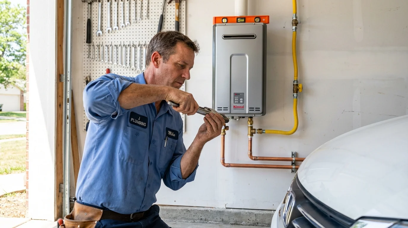 Tankless water heater installation by a Johns Plumbing LLC plumber in Idyllwild